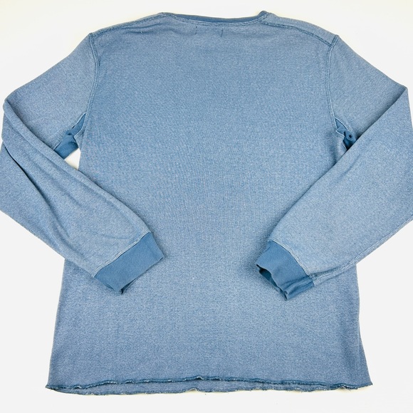 Polo Jeans Company Men’s waffle knit long sleeve shirt size XL Blue - Picture 2 of 6